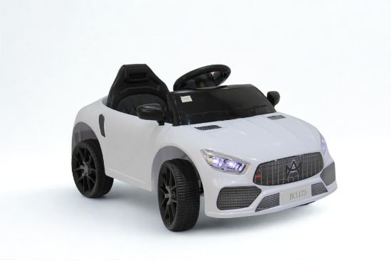 صورة سيارة اطفال كهربائية بريموت تحكم عن بعد - ابيض